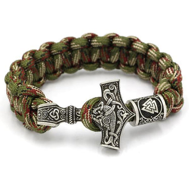 Mjolnir & Rune Amulet STRENGTH-giving Paracord Bracelet